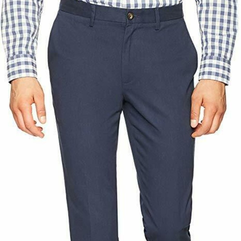 Essentials Men's Slim-Fit Flat-Front Chino Pant